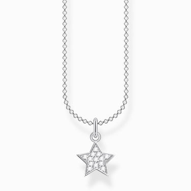 Thomas Sabo Kette 925 Sterlingsilber Zirkonia Kette Stern Pavé silber